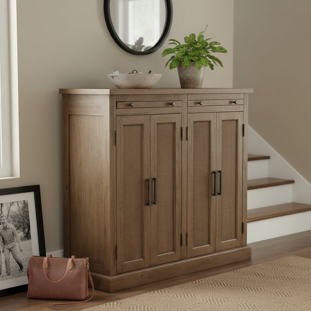 Cypress Storage Cabinet 4 Doors Natural