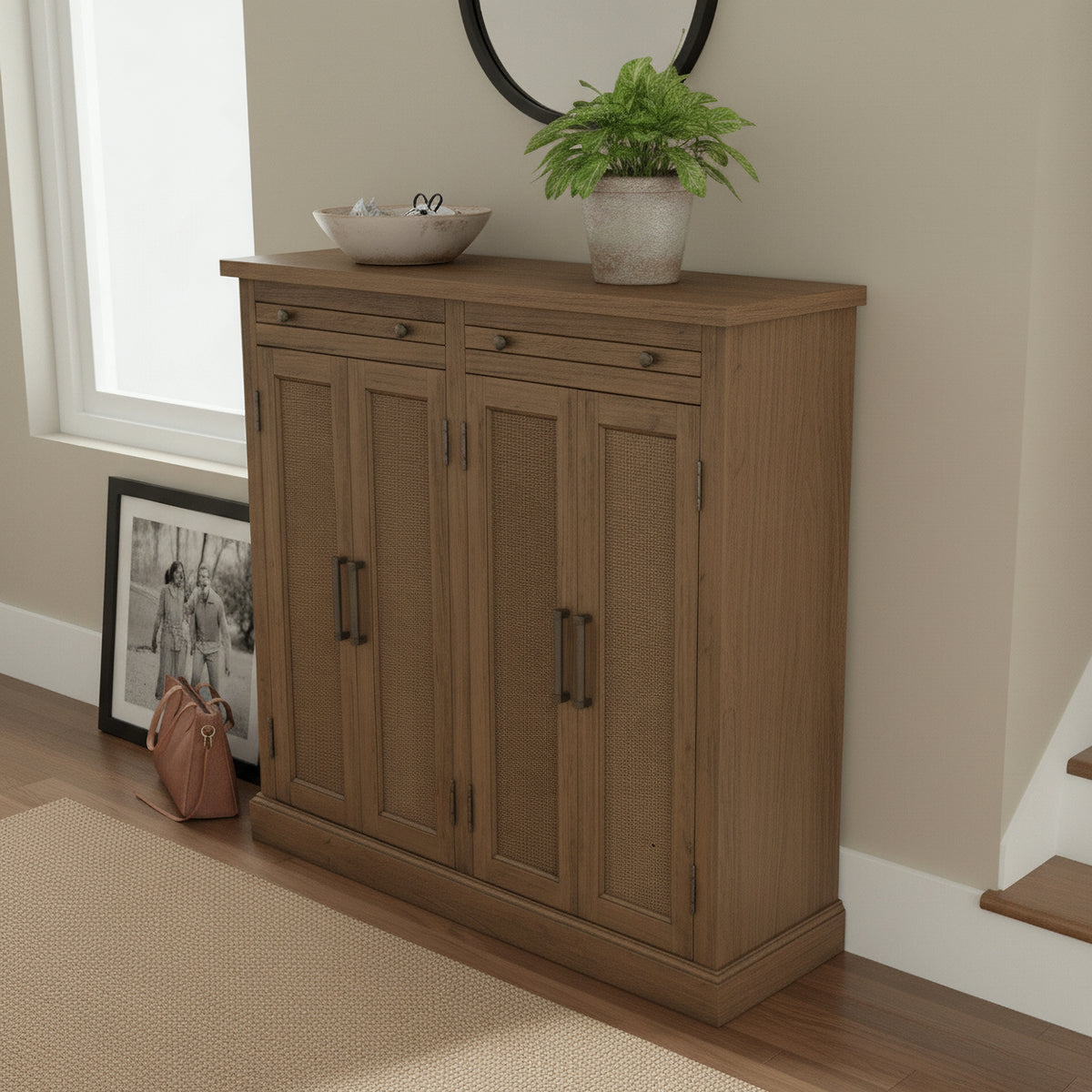 Cypress Storage Cabinet 4 Doors Natural