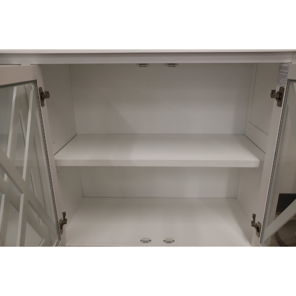 Daisy Buffet Table 180cm 4 Glass Door Solid Acacia Wood Hampton Furniture -White
