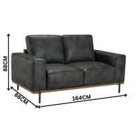 Dallas 2 Seater PU Leather Sofa Lounge Black