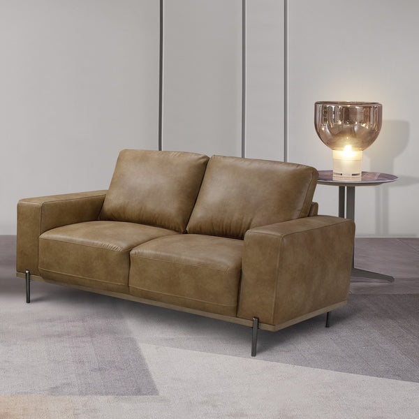 Dallas 2 Seater PU Leather Sofa Lounge Brown