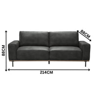 Dallas 3 Seater PU Leather Sofa Lounge Black