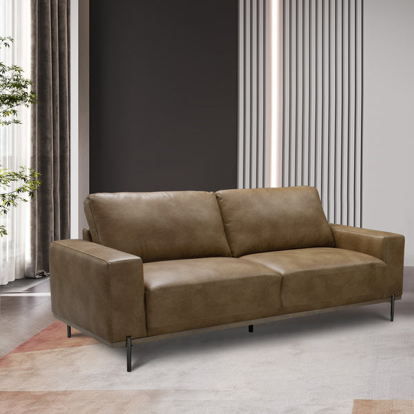 Dallas 3 Seater PU Leather Sofa Lounge Brown