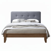 Dallas Double Bed Frame with USB Port Headboard Dark Grey