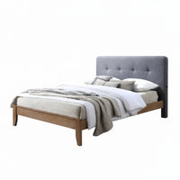 Dallas Double Bed Frame with USB Port Headboard Dark Grey