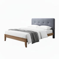 Dallas Double Bed Frame with USB Port Headboard Dark Grey