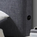 Dallas Double Bed Frame with USB Port Headboard Dark Grey