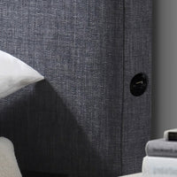 Dallas Double Bed Frame with USB Port Headboard Dark Grey