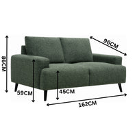 Dane Tribute 2 Seater Fabric Sofa Green