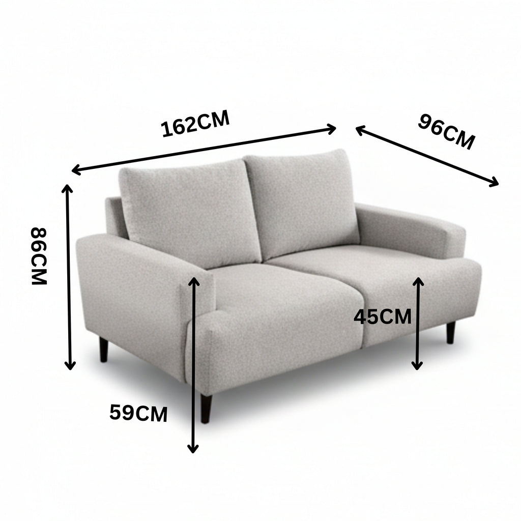 Dane Tribute 2 Seater Fabric Sofa Silver Grey