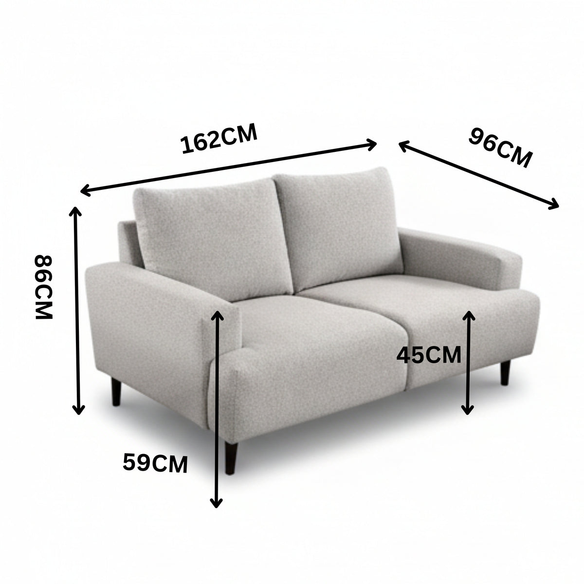 Dane Tribute 2 Seater Fabric Sofa Silver Grey