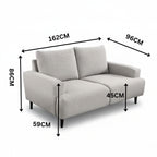 Dane Tribute 2 Seater Fabric Sofa Silver Grey