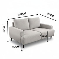 Dane Tribute 2 Seater Fabric Sofa Silver Grey