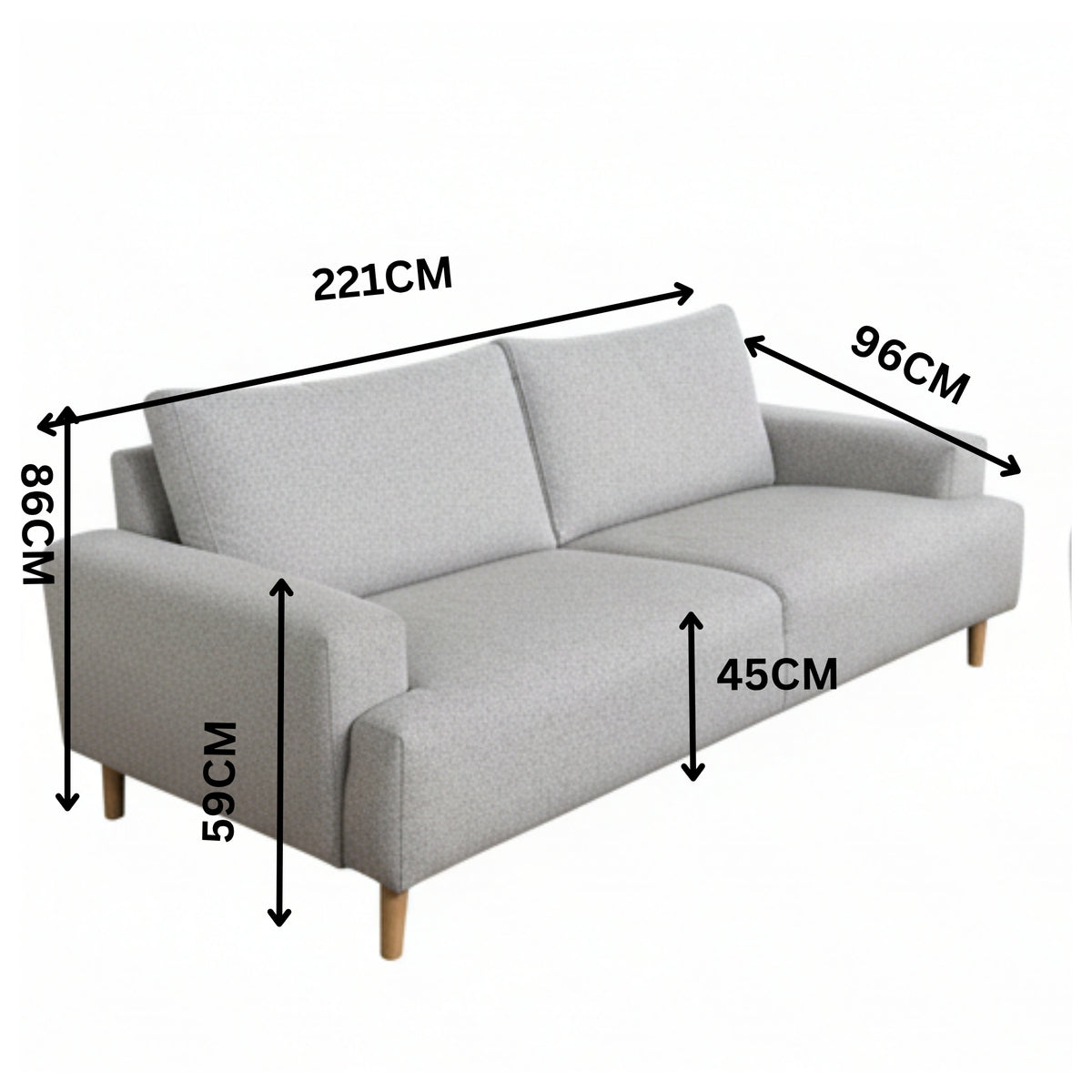 Dane Tribute 3 Seater Fabric Sofa Champaign Beige