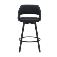 Danube Bar Stool Dining Chair PU Leather Black