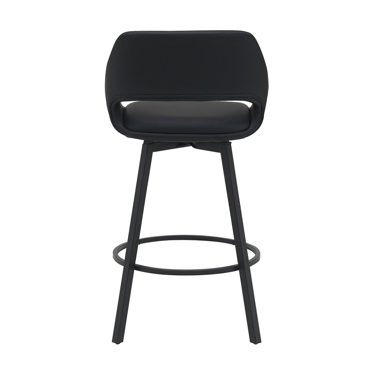 Danube Bar Stool Dining Chair PU Leather Black