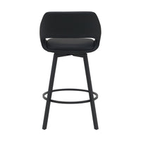 Danube Bar Stool Dining Chair PU Leather Black
