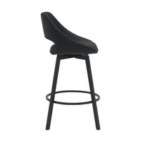 Danube Bar Stool Dining Chair PU Leather Black