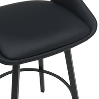 Danube Bar Stool Dining Chair PU Leather Black