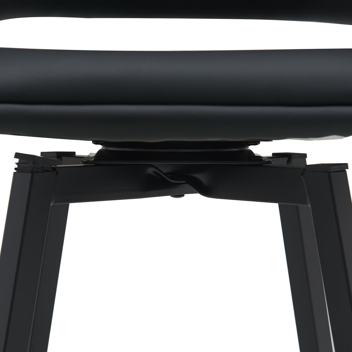 Danube Bar Stool Dining Chair PU Leather Black