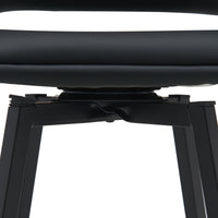 Danube Bar Stool Dining Chair PU Leather Black