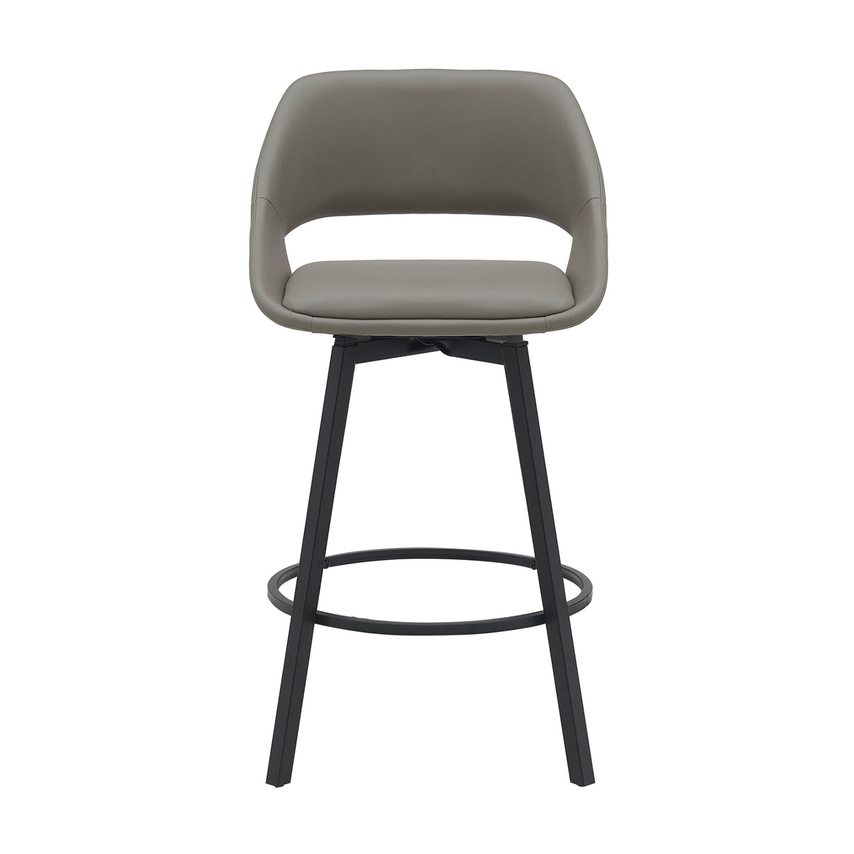 Danube Bar Stool Dining Chair PU Leather Light Grey