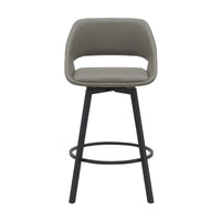 Danube Bar Stool Dining Chair PU Leather Light Grey