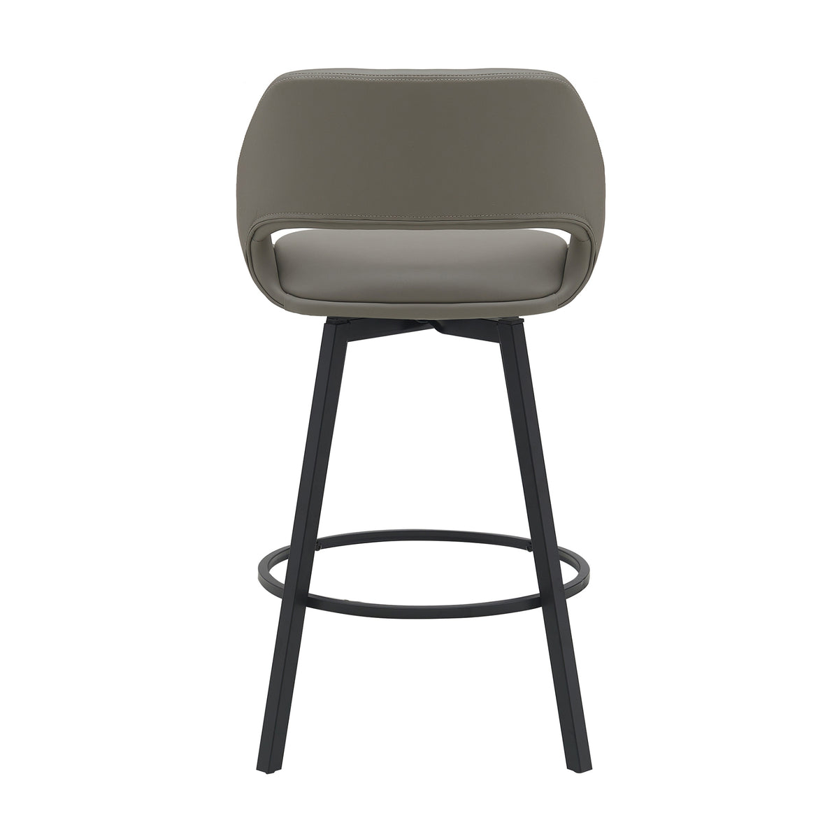 Danube Bar Stool Dining Chair PU Leather Light Grey