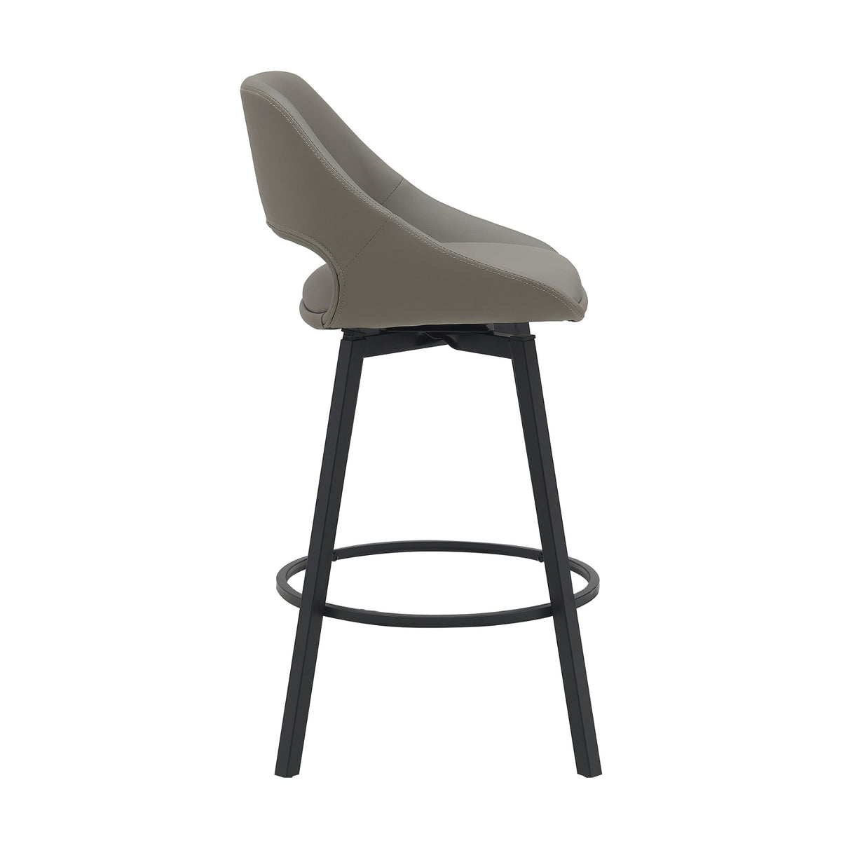 Danube Bar Stool Dining Chair PU Leather Light Grey