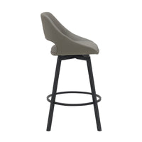 Danube Bar Stool Dining Chair PU Leather Light Grey