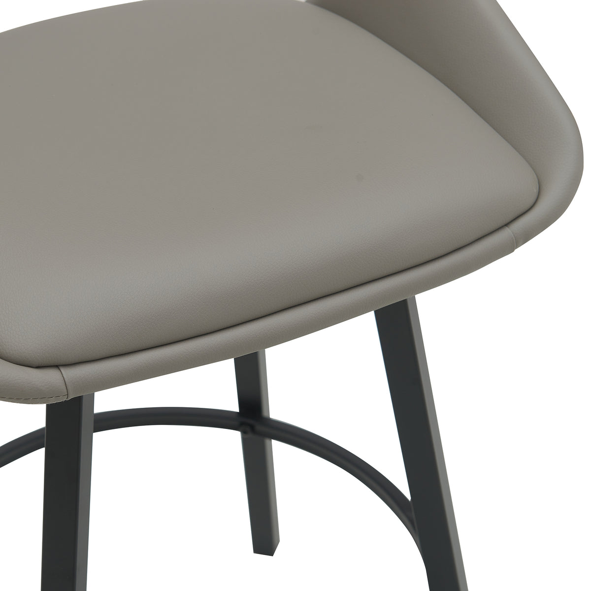 Danube Bar Stool Dining Chair PU Leather Light Grey