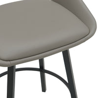 Danube Bar Stool Dining Chair PU Leather Light Grey