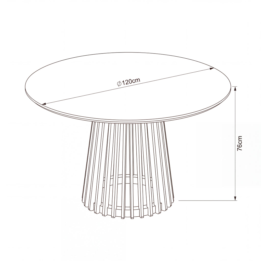 Dayton Torento 120cm Round Dining Table Natural
