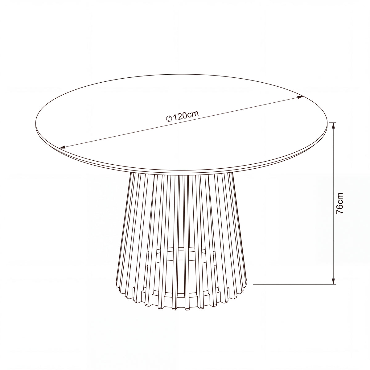 Dayton Torento 120cm Round Dining Table Natural