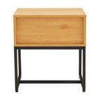 Debora 1 Drawer Bedside Table Oak, rear view
