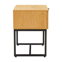 Debora 1 Drawer Bedside Table Oak, side view