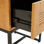 Debora 1 Drawer Bedside Table Oak, close-up of the drawer runner