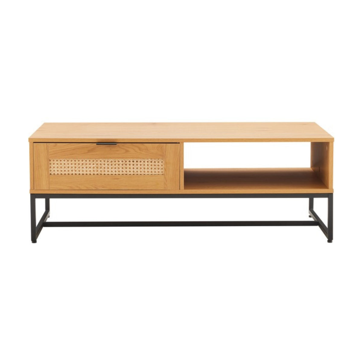 Debora 120cm Coffee Table Oak, front view on a white background