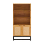 Debora 80cm 2 Door Bookshelf Oak, front view on a white background