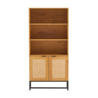 Debora 80cm 2 Door Bookshelf Oak, front view on a white background