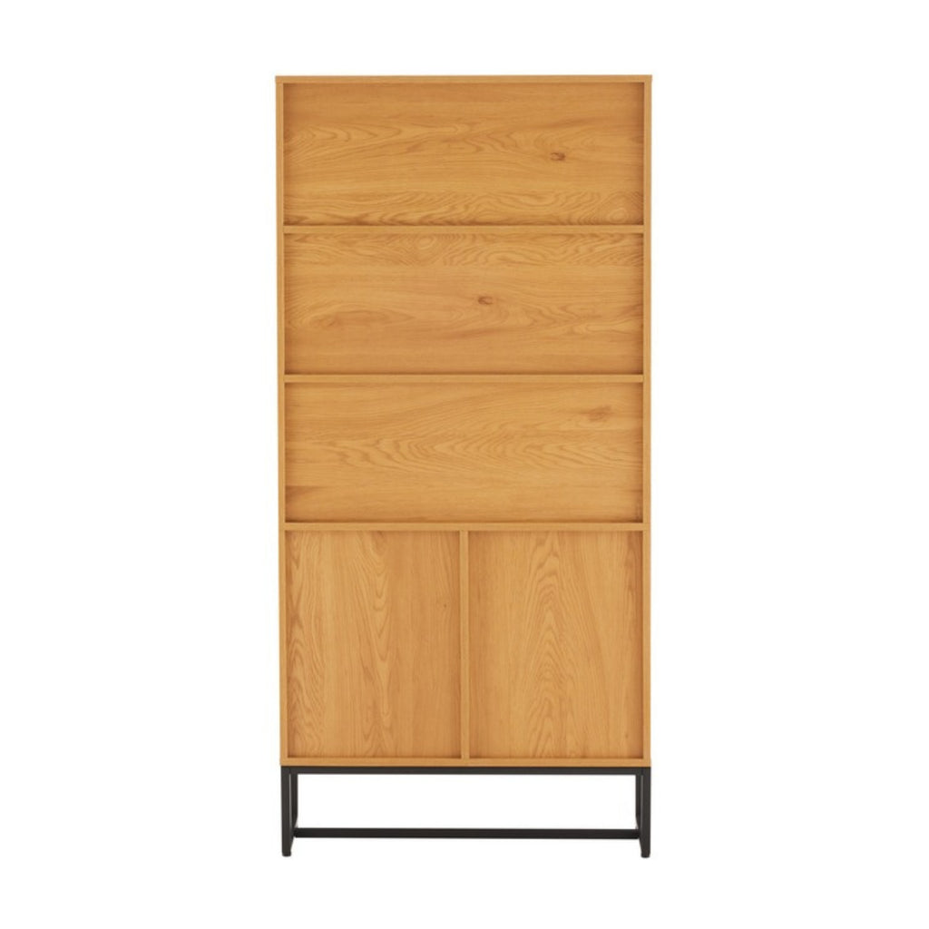 Debora 80cm 2 Door Bookshelf Oak, rear view