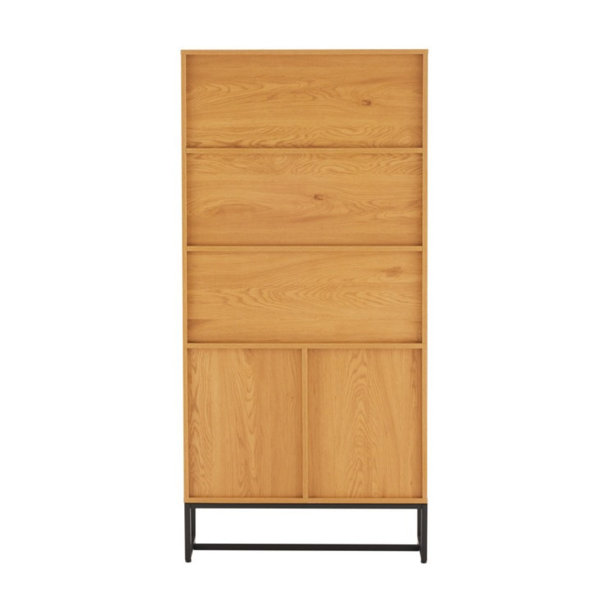 Debora 80cm 2 Door Bookshelf Oak, rear view