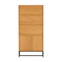 Debora 80cm 2 Door Bookshelf Oak, rear view