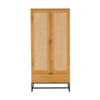 Debora 80cm 2 Door Wardrobe Oak, front view on a white background