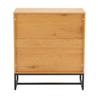 Debora 80cm Tallboy Chest of 3 Drawers Oak, rear view