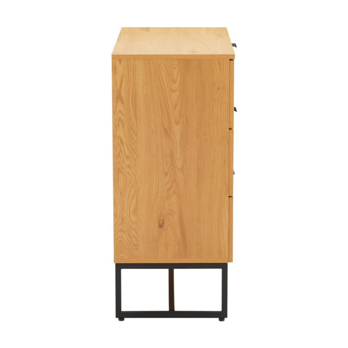 Debora 80cm Tallboy Chest of 3 Drawers Oak, side view