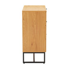 Debora 80cm Tallboy Chest of 3 Drawers Oak, side view