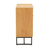 Debora 80cm Tallboy Chest of 3 Drawers Oak, side view