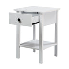 Declan Bedside Table Nightstand Side End Bedroom Storage Cabinet White