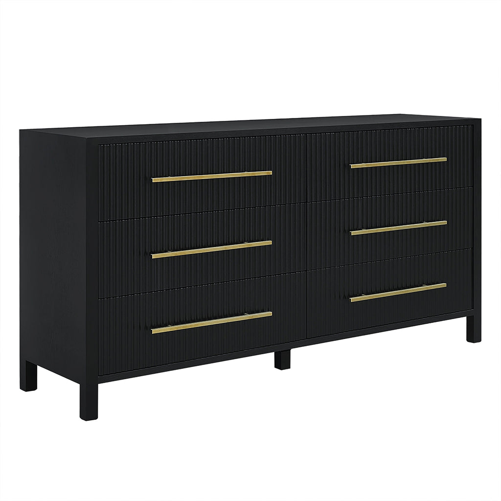 Decoris Dresser Chest of 6 Drawers Black